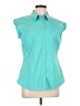 Worthington Teal Sleeveless Button-Down Shirt Size L - photo 1