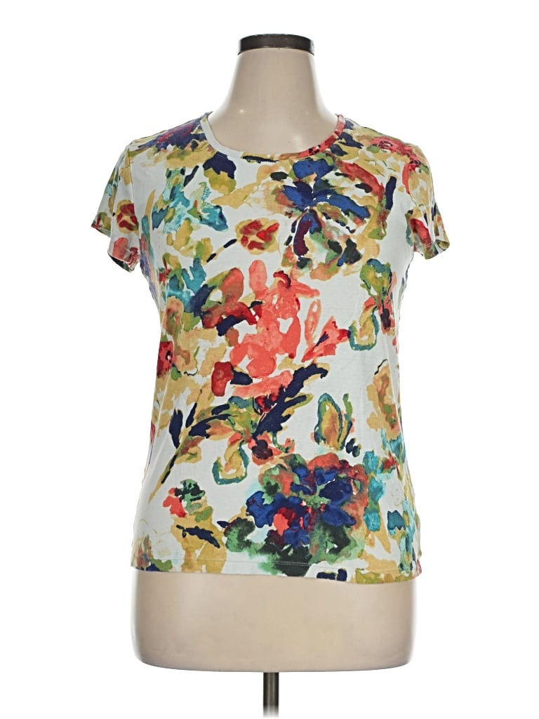 Pre-owned Daisy Fuentes Short Sleeve T-shirt In Ivory