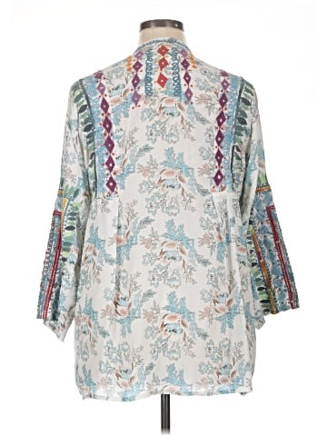 Johnny Was 3/4 Sleeve Silk Top (view 2)