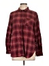 Pinque Plaid Burgundy Long Sleeve Button-Down Shirt Size L - photo 1