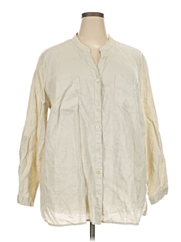 Grace Elements 3/4 Sleeve Button-Down Shirt (view 1)