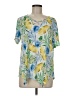 Southern Lady Tropical Yellow Short Sleeve Blouse Size M - photo 1