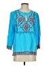 J.Crew 100% Linen Blue 3/4 Sleeve Blouse Size S - photo 1