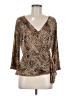 Studio 1940 Animal Print Gold 3/4 Sleeve Blouse Size M - photo 1