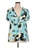 Notations 100% Polyester Teal Short Sleeve Blouse Size 1X - photo 1