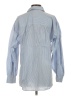 New Look 100% Cotton Chevron-herringbone Blue Long Sleeve Button-Down Shirt Size 4 - photo 2