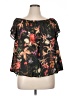 Belle + Sky 100% Polyester Floral Black 3/4 Sleeve Blouse Size XL - photo 1