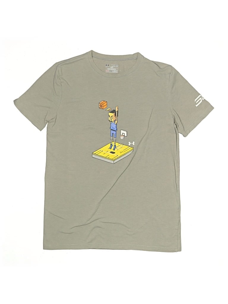 Pre-owned Under Armour Kids' Short Sleeve T-shirt In Tan