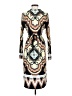 Olian Print Brown Casual Dress Size M - photo 2