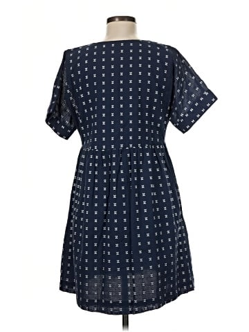 Madewell V-Neck Dolman-Sleeve Mini Dress in Textured Dot (view 2)