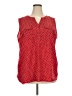 Croft & Barrow 100% Polyester Polka Dots Red Sleeveless Blouse Size 2X - photo 1