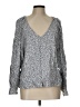 Old Navy 100% Rayon Silver 3/4 Sleeve Blouse Size L - photo 1