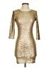 TFNC 100% Polyester Metallic Gold Cocktail Dress Size XS - photo 1