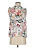 Paraphrase 100% Polyester Floral Ivory Sleeveless Blouse Size S - photo 1