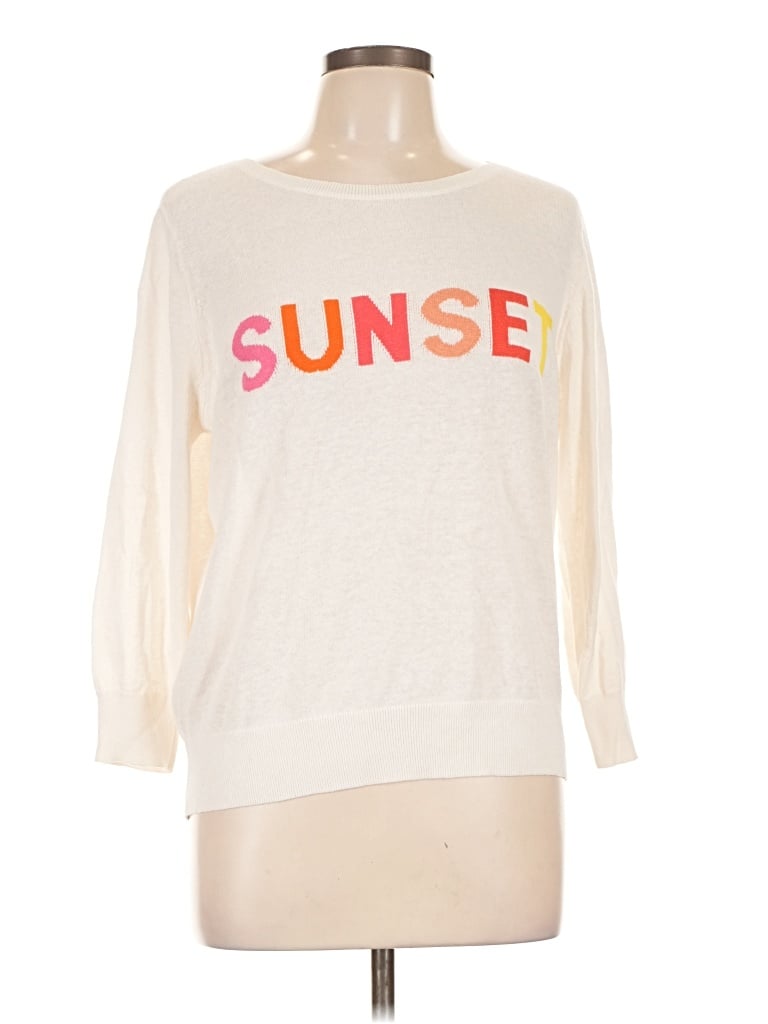 Pre-owned Ann Taylor Loft Sweatshirt In White