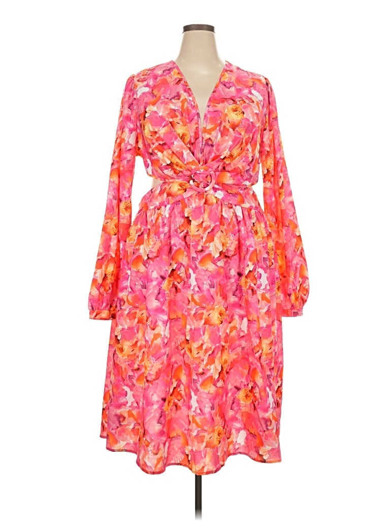 Pre-owned Shein Curve Casual Dress In Pink