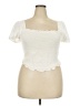 Torrid 100% Elastic Ivory Short Sleeve Top Size 2X Plus (2) - photo 1