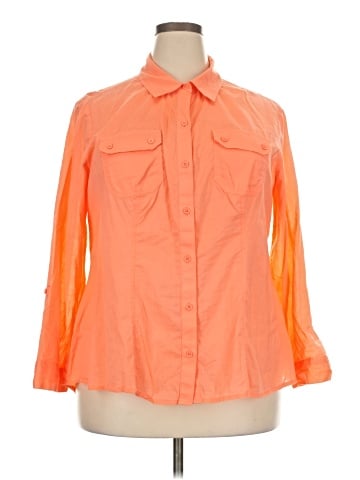 Cato 3/4 Sleeve Button-Down Shirt (view 1)