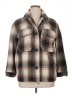 Miss Selfie 100% Polyester Plaid Brown Coat Size XL - photo 1