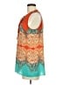 Rose + Olive 100% Polyester Teal Sleeveless Blouse Size M - photo 5