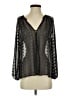 Zoa 100% Silk Black Gray Long Sleeve Silk Top Size XS - photo 1