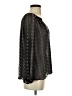 Zoa 100% Silk Black Gray Long Sleeve Silk Top Size XS - photo 4