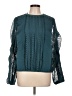 Calligraphie 100% Polyester Teal Long Sleeve Blouse Size L - photo 1