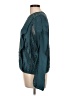 Calligraphie 100% Polyester Teal Long Sleeve Blouse Size L - photo 5