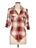 American Rag Cie 100% Polyester Plaid Red 3/4 Sleeve Blouse Size L - photo 1
