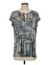 N Touch Teal Short Sleeve Blouse Size S - photo 1