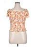 I.N. San Francisco 100% Elastic Orange Short Sleeve Top Size XL - photo 1