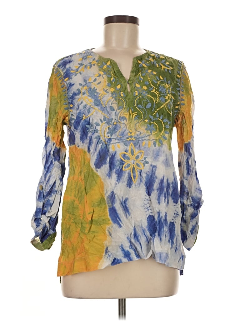 Pre-owned John Mark 3/4 Sleeve Blouse In Yellow