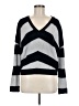 Aqua 100% Cashmere Chevron-herringbone Gray Cashmere Pullover Sweater Size M - photo 1