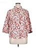 Christopher & Banks Floral Orange 3/4 Sleeve Button-Down Shirt Size XL - photo 1