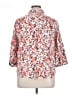 Christopher & Banks Floral Orange 3/4 Sleeve Button-Down Shirt Size XL - photo 2