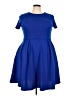 Oxiuly Solid Blue Casual Dress Size XXL - photo 1