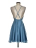 Lulus 100% Polyester Solid Blue Cocktail Dress Size S - photo 2