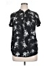 Apt. 9 100% Polyester Floral Black Short Sleeve Blouse Size XL - photo 1