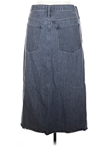 Madewell Rigid Denim A-Line Midi Skirt in Castlerock Wash (view 2)