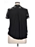 Apt. 9 100% Polyester Floral Black Short Sleeve Blouse Size XL - photo 2