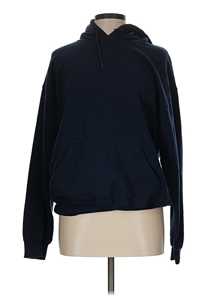 Pre-owned Gildan Zip Up Hoodie In Blue