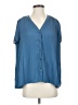 Pleione 100% Polyester Blue Short Sleeve Blouse Size XS - photo 1