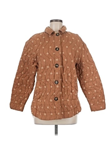 Madewell Quilted Belrose Shirt-Jacket in Bloom Dot (view 1)