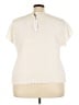 T Tahari 100% Polyester Ivory Short Sleeve Top Size 3X - photo 2