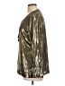J.Crew Metallic Gold Long Sleeve Silk Top Size 12 - photo 5