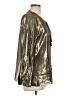 J.Crew Metallic Gold Long Sleeve Silk Top Size 12 - photo 4