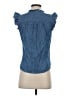 Ann Taylor LOFT 100% Cotton Blue Sleeveless Blouse Size XXS - photo 2