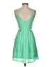 Lush 100% Polyester Solid Green Casual Dress Size S - photo 2