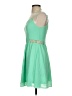 Lush 100% Polyester Solid Green Casual Dress Size S - photo 5