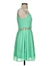 Lush 100% Polyester Solid Green Casual Dress Size S - photo 4
